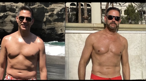 Before and after photo of a patient at Regain Functional Medicine + Aesthetics who lost weight with GLP-1 in Kansas City.