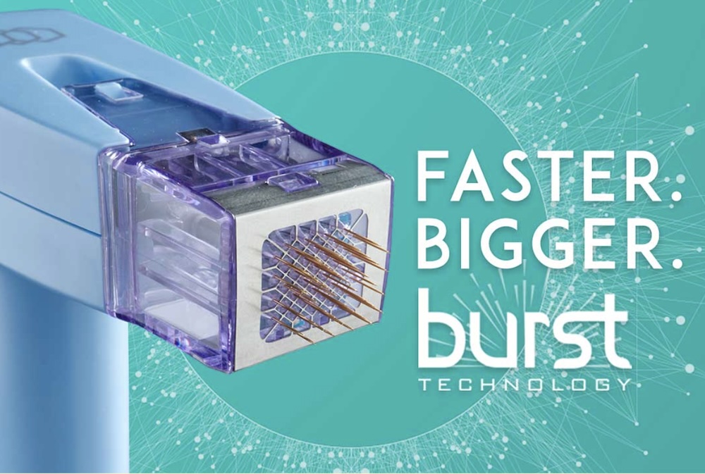 Microneedling device that helps tighten skin after reaching your goals with weight loss injectables in Leawood.